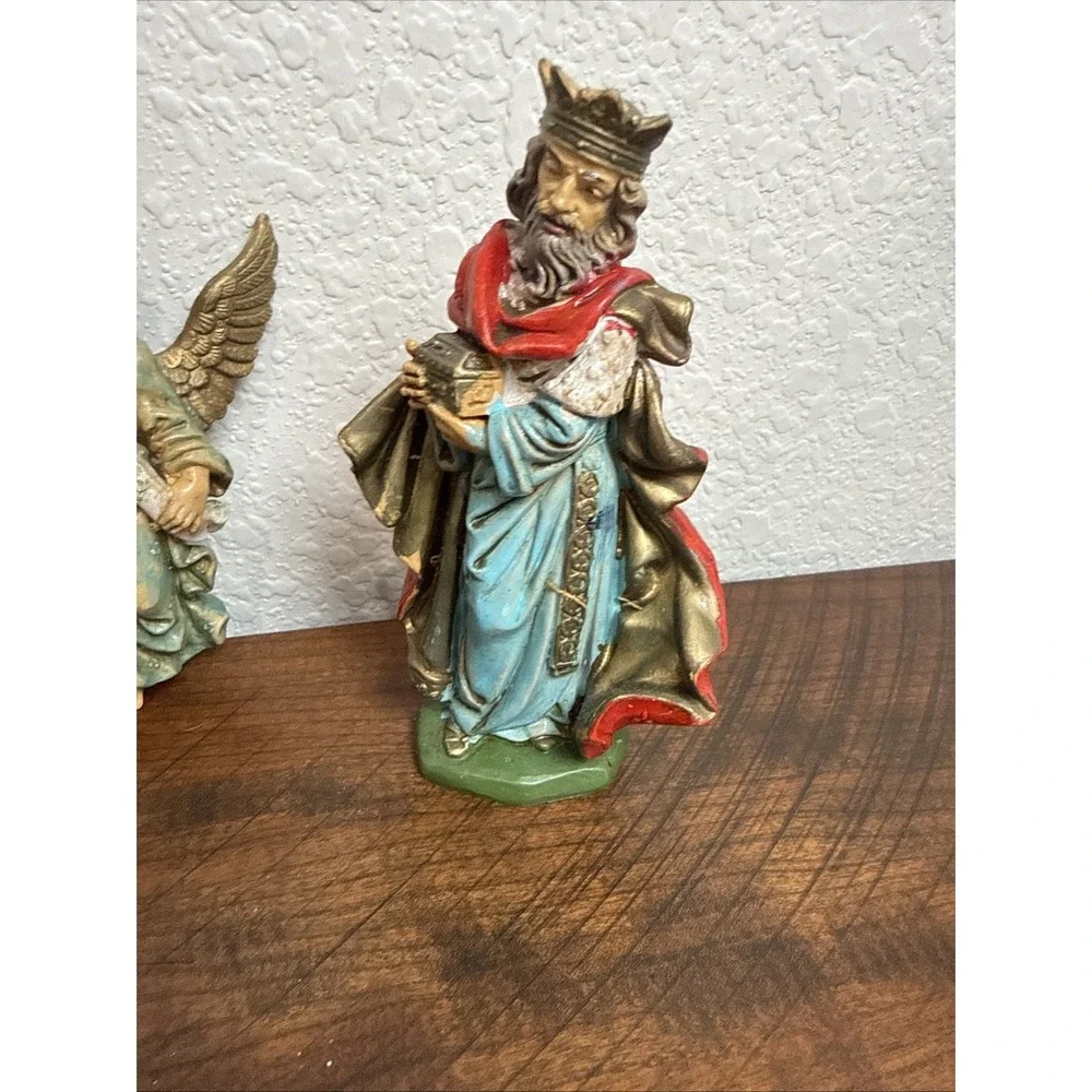 Made in Italy Nativity Set Holy Family Joseph Mary Baby Jesus 5 Pc Christmas